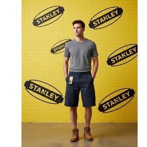 🚦Stanley‎ Workwear Navy Blue Cargo Shorts Size 38 Cotton Utility Work Shorts$50